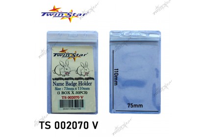 Twin Star Name Badge Holder 75mm x 110mm (Resealable Zipper) Twin Star Name Badge Holder 75mm x 110mm (Resealable Zipper)
